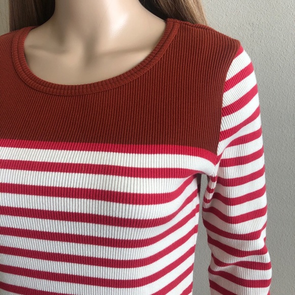 J. Crew Striped Ribbed Thermal Top S Like new - Picture 2 of 7